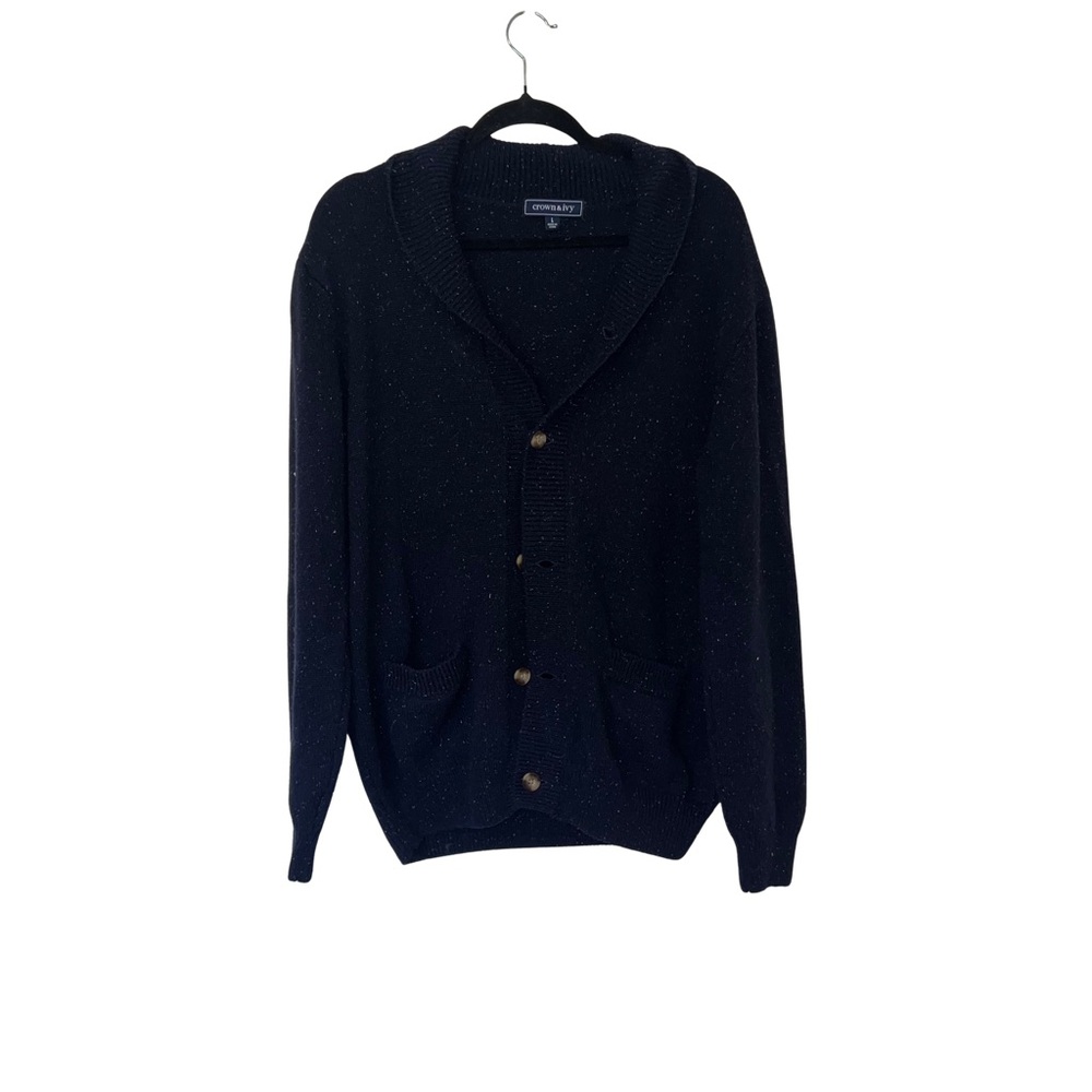 Crown & Ivy Men's Dark Cardigan Sweater